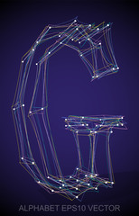 Vector illustration of a Multicolor sketched G. Hand drawn 3D G.