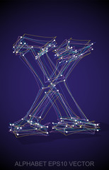 Vector illustration of a Multicolor sketched X. Hand drawn 3D X.