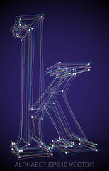 Obraz premium Vector illustration of a Multicolor sketched K. Hand drawn 3D K.