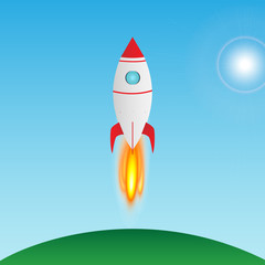 Rocket taking off illustration