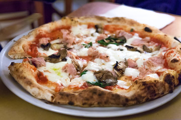 Real Neapolitan pizza fired in a wood burning oven