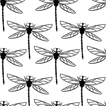 Dragonfly Seamless pattern