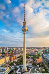 Foto auf Alu-Dibond Berliner Fernsehturm bei Sonnenuntergang, Deutschland © JFL Photography