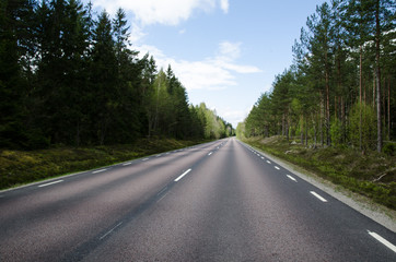 Low angle straight road