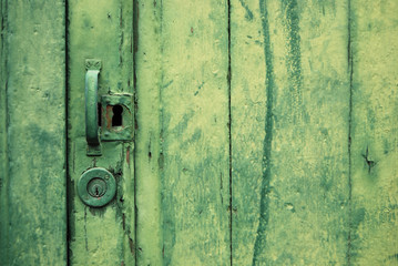 Vintage door with old lock