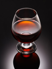 Close-up of glass with cognac