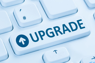 Upgrade upgraden Software Programm blau Computer Tastatur