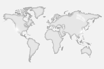 Fototapeta na wymiar Glass world map illustration isolated on a white background