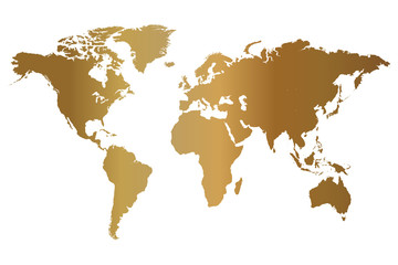Fototapeta na wymiar Gold World Map Illustration