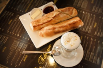 Morning breakfast in the café