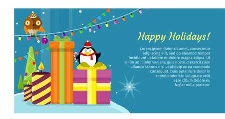 Happy Holidays Web Banner. Merry Christmas