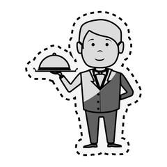 waiter hotel service isolated icon vector illustration design