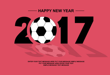 2017 HAPPY NEW YEAR FOOTBALL RED
