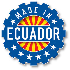 Made in Ecuador flag color stamp. Vector illustration