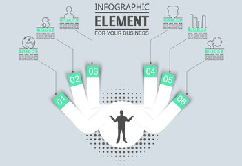 ELEMENT FOR INFOGRAPHIC  TEMPLATE GEOMETRIC FIGURE CIRCLE THIRD EDITION GREEN
