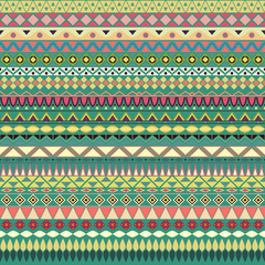 Colorful tribal vintage ethnic seamless pattern
