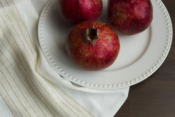 Pomegranate on the white background