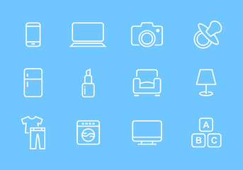 shopping web icons set