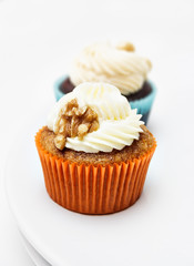 Cupcake with walnuts cream.