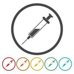 Syringe icons set 