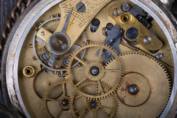 Fototapeta na wymiar Old clockwork close up