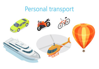 Personal Transport Infographic Statistics of Usage