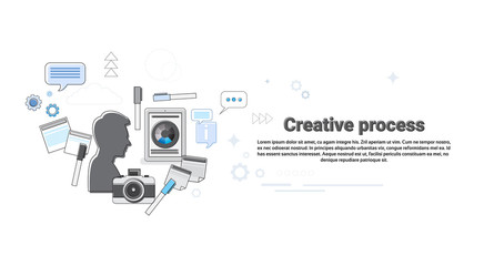 New Idea Inspiration Creative Process Business Web Banner Vector Illustration