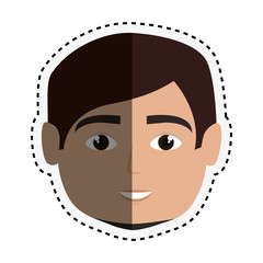 head young man isolated icon vector illustration design