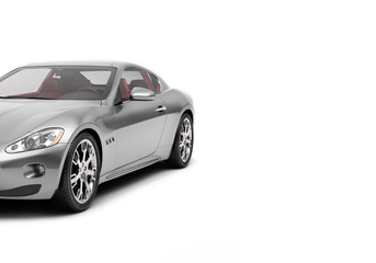 CG 3d render of generic luxury sport car isolated on a white background. Graphic illustration