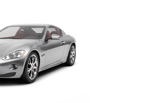 Fototapeta CG 3d render of generic luxury sport car isolated on a white background. Graphic illustration