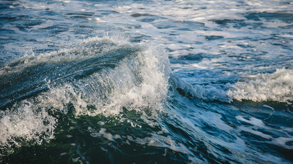 Close-up of a beautiful wave. Wave splash details abstract  background