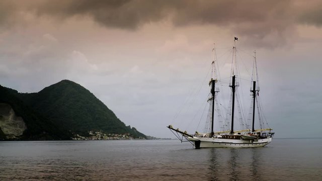 This shot of a pirate ship was captured at shore on a Caribbean Island. 
