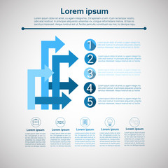 Graph Set Finance Arrows Infographic Icon Colorful Financial Business Chart Flat Vector Illustration