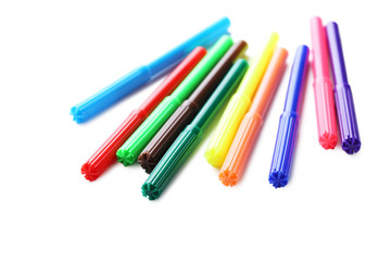 Felt-tip pens isolated on a white background