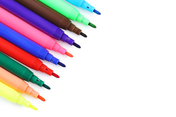 Felt-tip pens isolated on a white background