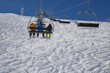 Skiing slopes from the lift