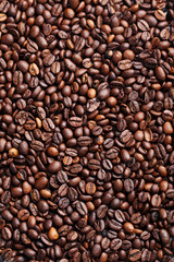 Fototapeta premium Tło brązowy palonych ziaren kawy