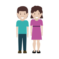 Girl and boy cartoon icon. Couple relationship and love theme. Isolated design. Vector illustration