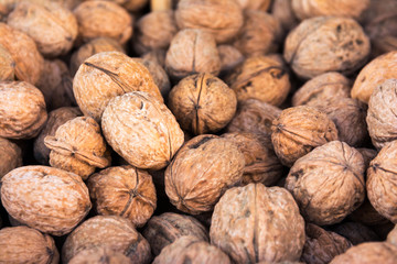 Walnuts Background Texture Raw Market Sale