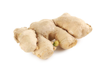 Fresh ginger isolated on a white background