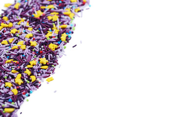 Colorful sprinkles isolated on a white