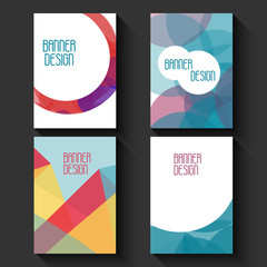 Geometric business templates for brochure, flyer or booklet. Abstract multicolored low poly background. Triangular style book. Vector illustration