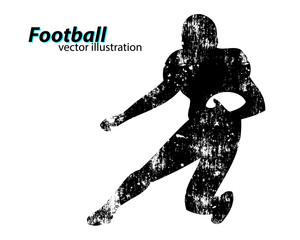 silhouette of a football player. Rugby. American footballer