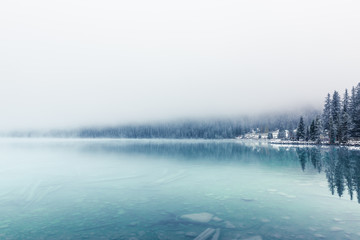 Misty Morning at Lake Louise, Banff. 