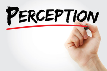 Hand writing Perception with marker, concept background