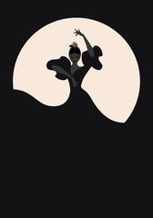 Flamenco Dancer woman. Silhouette under the moon - obrazy, fototapety, plakaty