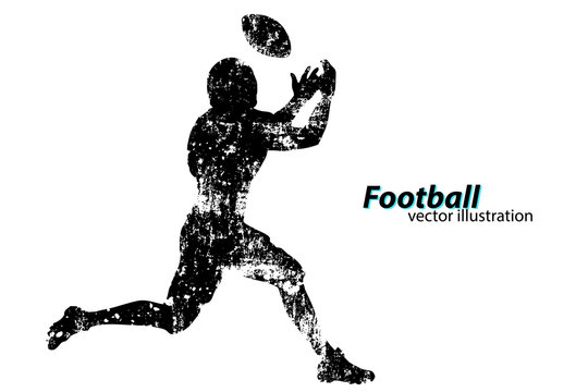 silhouette of a football player. Rugby. American footballer
