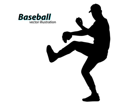 silhouette of a baseball player