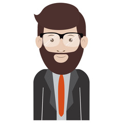 Man with glasses icon. Male avatar person people and human theme. Isolated design. Vector illustration