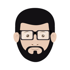 Man with glasses icon. Male avatar person people and human theme. Isolated design. Vector illustration